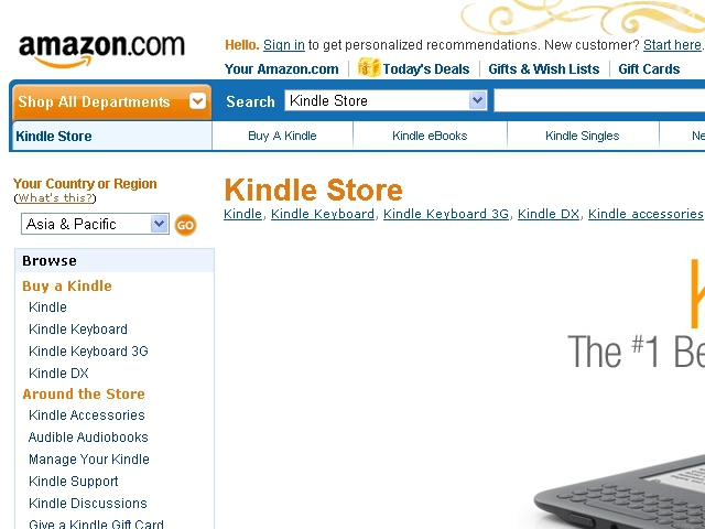 Amazon.com�̃T�C�g�B���{�ݏZ�̃A�J�E���g�Ń��O�C������ƁuKindle Touch�v�uKindle Fire�v�ȂǏo�ׂł��Ȃ����f���͔�\���ƂȂ�B���Ȃ݂ɍ���͑�s�Ǝ҂�ʂ��čw�����Ă���