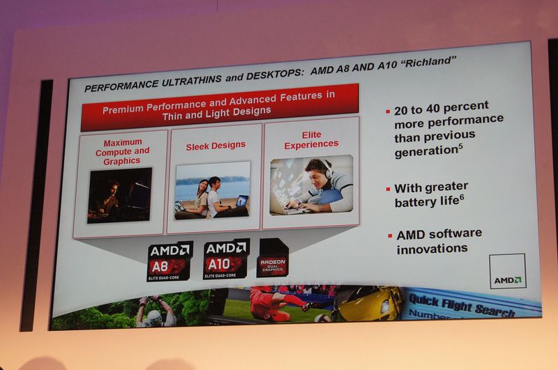 RichlandはTrinityの後継となり、AMD A10/8として投入される。ダイそのものはTrinityと同じだが、ソフトウェアによる機能拡張が行なわれている