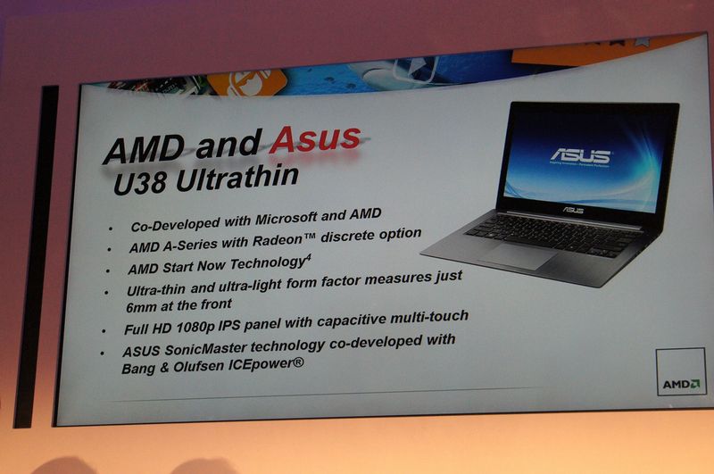 ASUS의 U38은 17W의 Trinity를 채용 한 초박형 노트 PC.