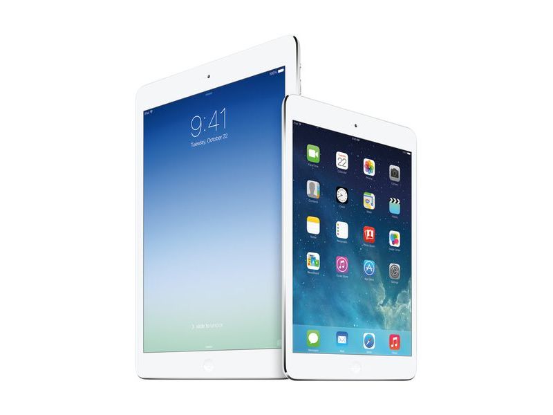 iPad Air(左)とiPad mini Retinaディスプレイモデル