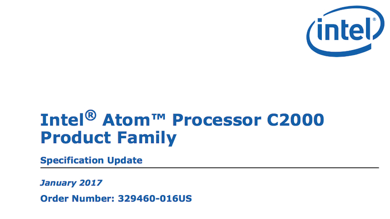 Atom C2000ファミリに18カ月前後の動作で起動できなくなるエラッタ - PC Watch