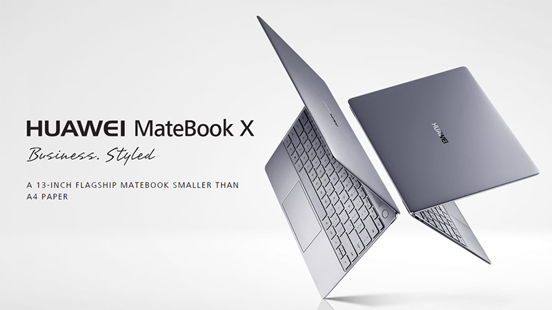 Huawei、13型で厚さ12.5mm/重量1.05kgのモバイルノート「MateBook X
