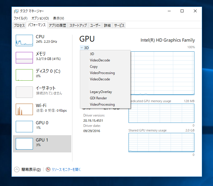 プレビュー版Windows 10のタスクマネージャーに“GPU”が追加 ～プロセスごとのGPU使用率などを確認可能に - PC Watch