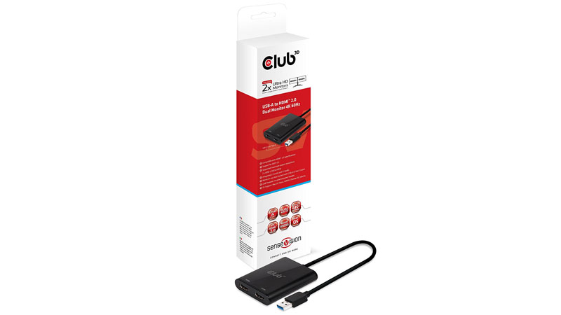 Club3D、4K/60Hzを2画面出力できるUSB 3.0ディスプレイアダプタ - PC Watch