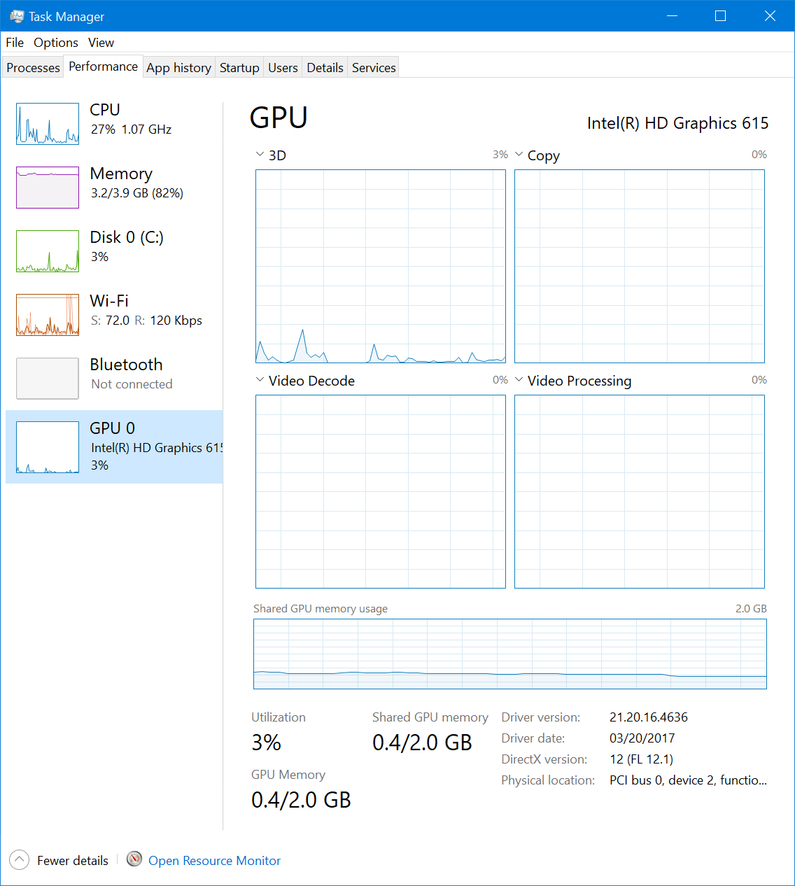 Windows 10プレビュー版タスクマネージャーのGPU表示が“マルチエンジン