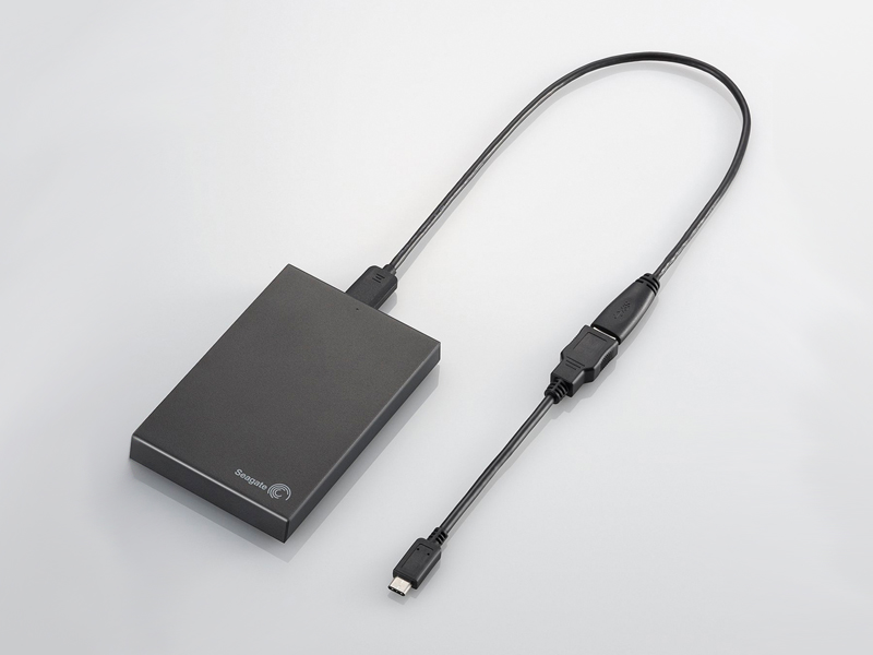 Seagate USB3.0/2.0接続 ポータブルハードディスク 1TB Type-C変換アダプタ付 SGP-EX010UBK-C エレコム、USB Type-C変換ケーブル付きの1TBポータブルHDD - PC Watch