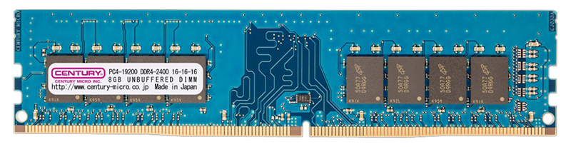 センチュリーマイクロ、ネイティブ2,400MHz動作のDDR4メモリ ～8GB単体