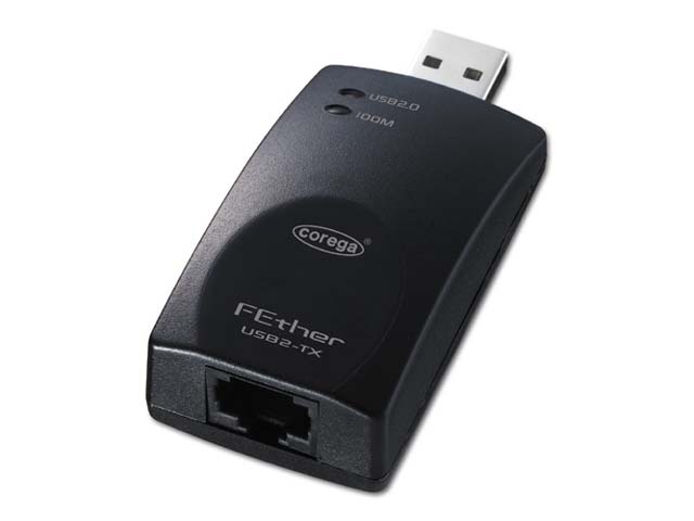 コレガ、USB 2.0対応小型Ethernetアダプタ「FEther USB2-TX」
