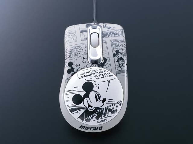 バッファロー ディズニーデザインのマウスとマウスパッド