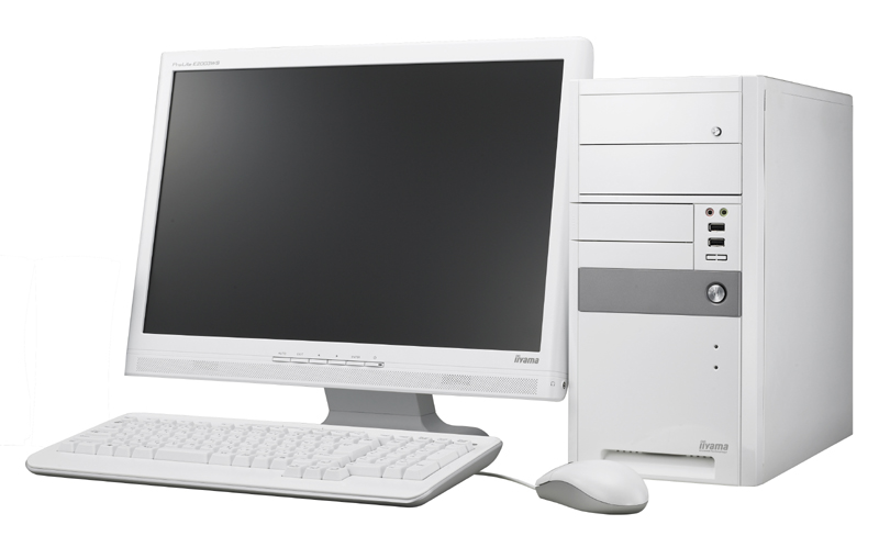 iiyamaとコジマ、ホワイトカラーのWSXGA+液晶付きデスクトップPC
