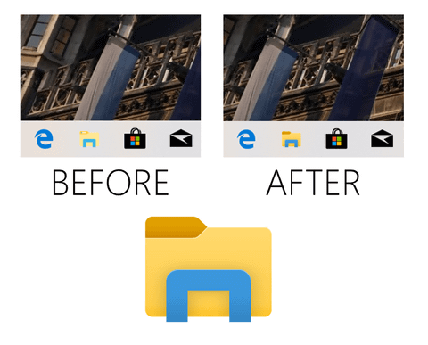 エクスプローラーのアイコンがちょびっと変更されたwindows 10