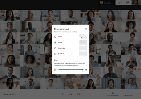 Google Meetに49人タイル表示と背景ぼかし機能 Pc Watch