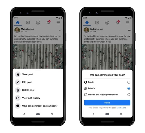 Facebook 時系列表示に対応 コメントする人の制限も可能に Pc Watch