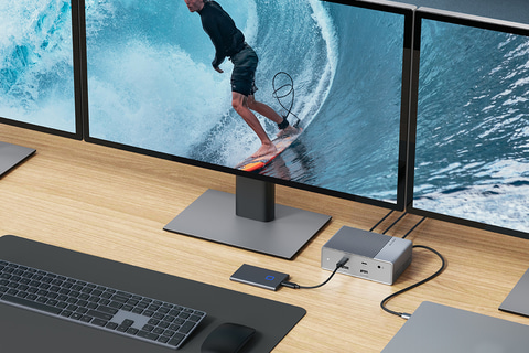 ドッキングステーション、3画面モード出力2DP+1HDMI+POWER ドッキング