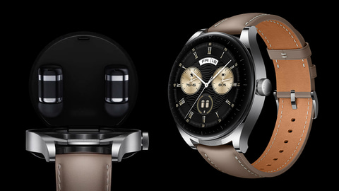新品未開封！イヤホン内蔵スマートウォッチHUAWEI WATCH Buds 茶 