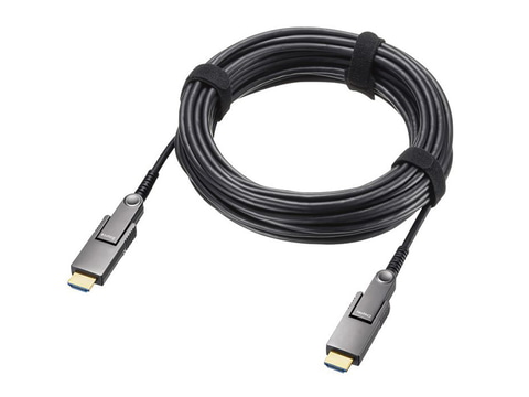 着脱式コネクタと光ファイバーで細い配管も通しやすいHDMIロング