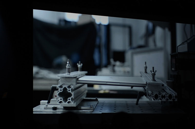 剛性テストの様子もビデオを使って紹介された