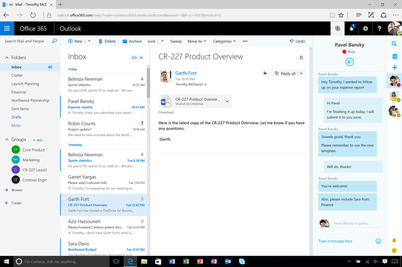 画像 Office Onlineに共同編集中のチャット機能が実装 Microsoft Office 365関連サービスをアップデート 2 4 Pc Watch