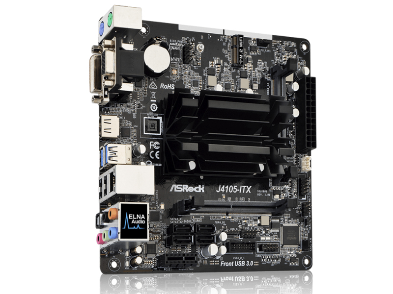 ASRock、Gemini Lake世代のCeleron J4105を搭載したMini-ITXマザー