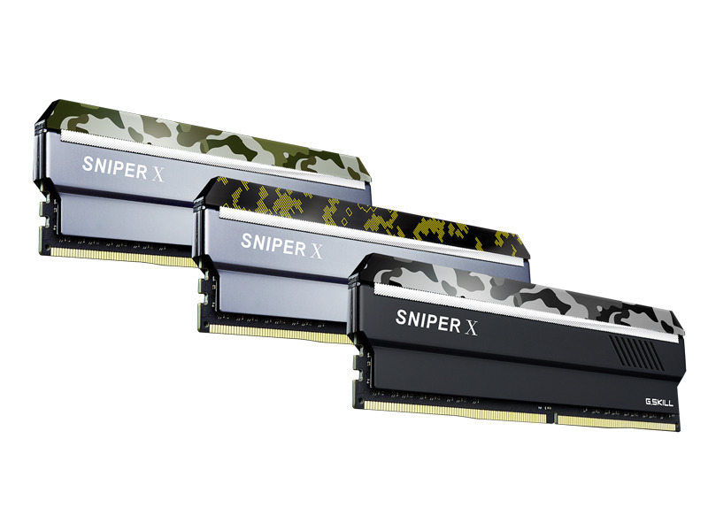 迷彩柄のDDR4メモリがG.SKILLから登場、柄は3種類で最高DDR4-3600対応