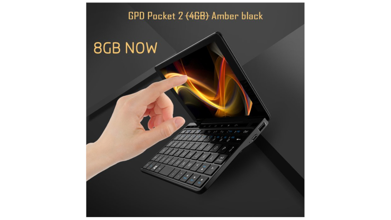 黒いGPD Pocket 2に仕様変更、メモリが8GBへ倍増 - PC Watch