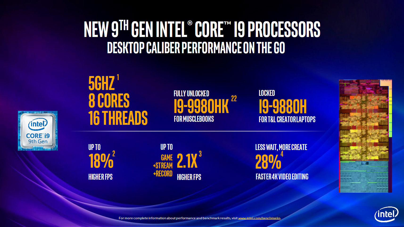 Intel、最大5GHz/8コア/16スレッドのノート向け第9世代Core - PC