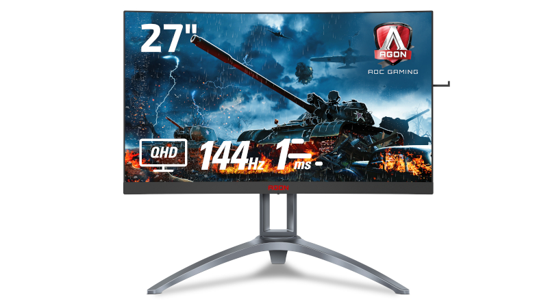 AOC、144Hz駆動でHDR対応の曲面WQHDゲーミング液晶 - PC Watch