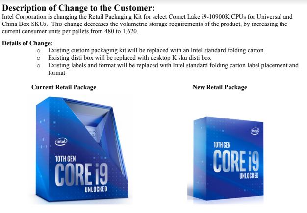 Core i9-10900Kの箱が質素に。輸送量3.3倍 - PC Watch