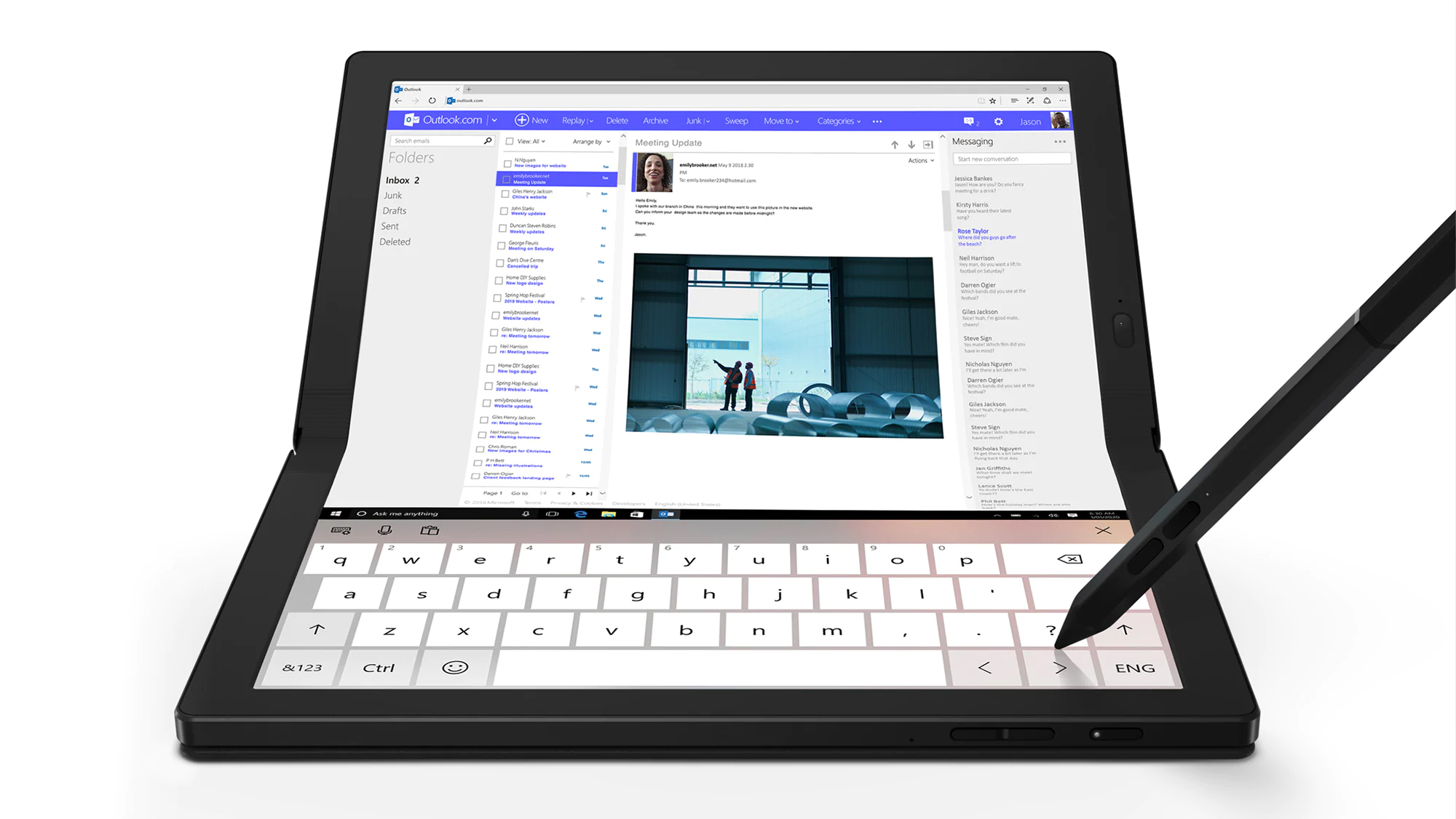 折りたたみPC「ThinkPad X1 Fold」がドコモ/ソフトバンクの5Gに対応 - PC Watch
