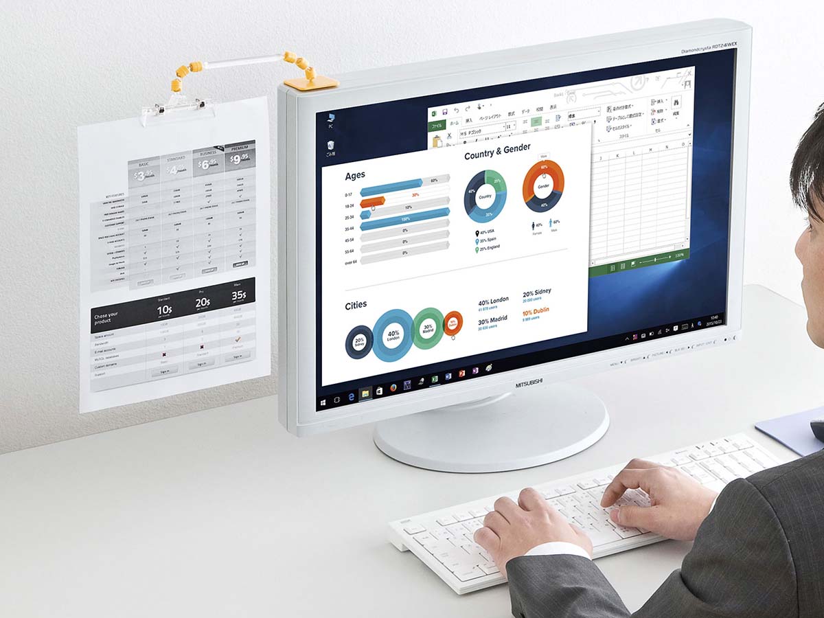 サンワサプライ、ディスプレイ横に書類を吊せるデータホルダー - PC Watch