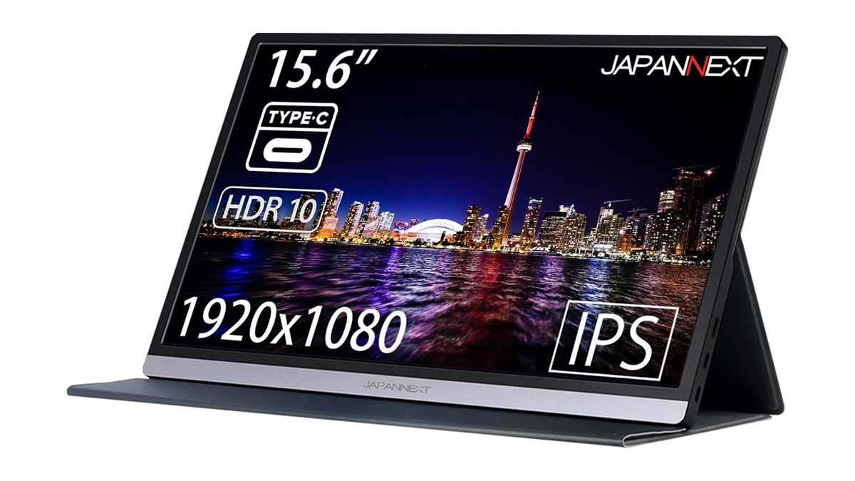 JAPANNEXT、USB Type-C対応の15.6型フルHDモバイル液晶。タッチ対応