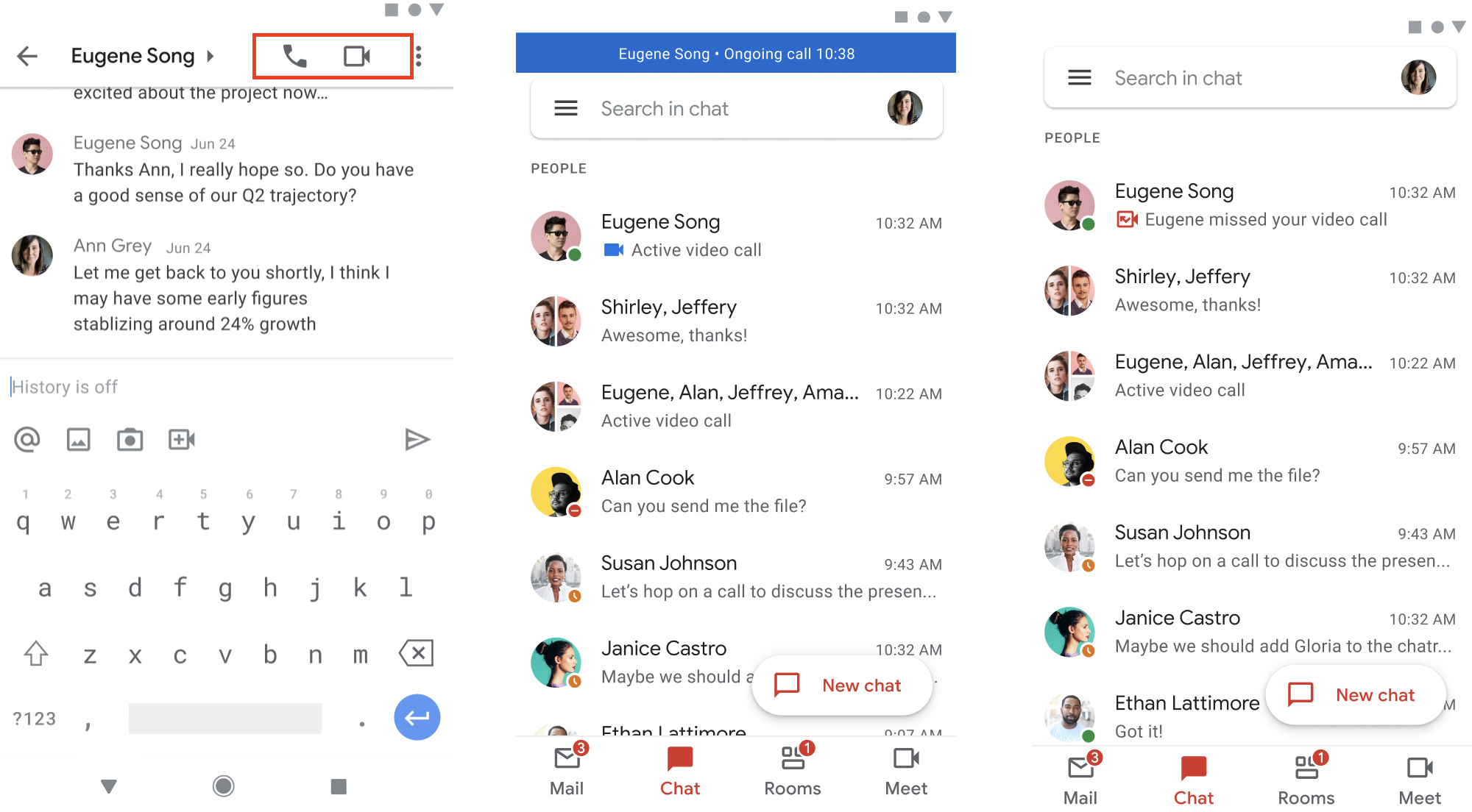企業向けモバイルGmailアプリの1:1チャットから通話が可能に - PC Watch