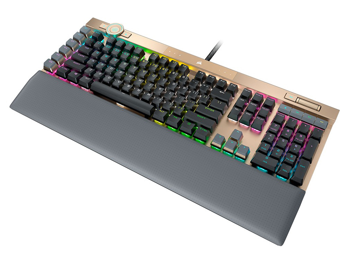 CORSAIR、独自光学メカニカルスイッチ搭載の金色キーボード - PC Watch