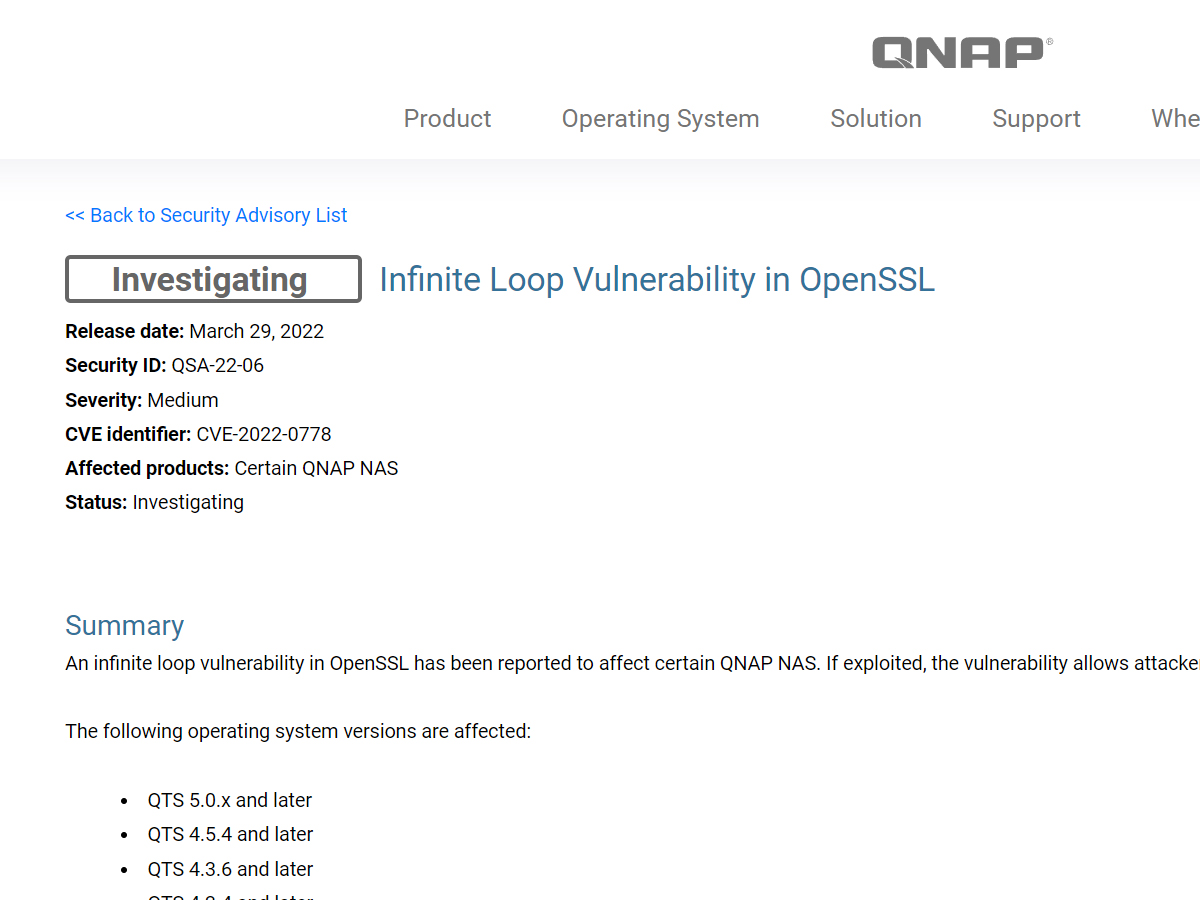 [B! nas] QNAP製NASで脆弱性。現時点で緩和策なし。更新を提供予定