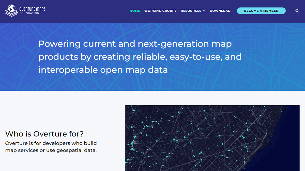 高信頼性で使いやすいオープン地図データ構築を目指す「Overture Maps