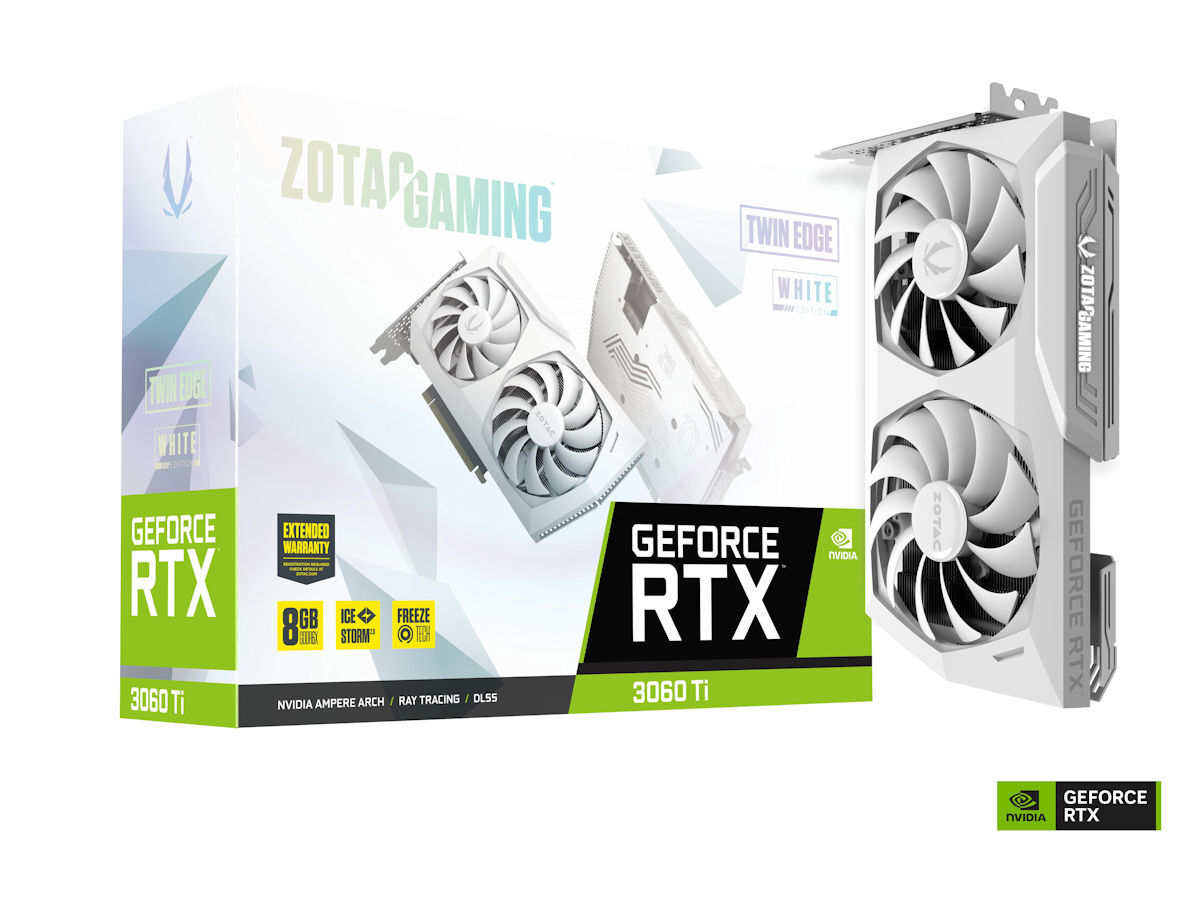 ZOTAC、白い筐体のGeForce RTX 3060 Ti搭載ビデオカード - PC