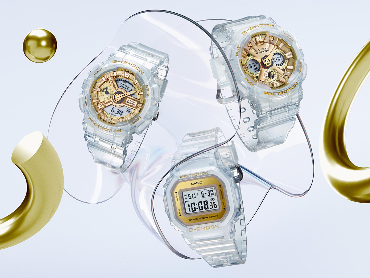 クリア&ゴールドデザインで一回り小さなG-SHOCK - PC Watch