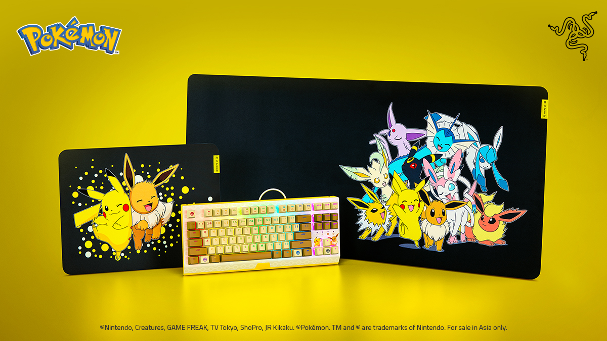 Razer、ピカチュウとイーブイが描かれたポケモンコラボゲーミング