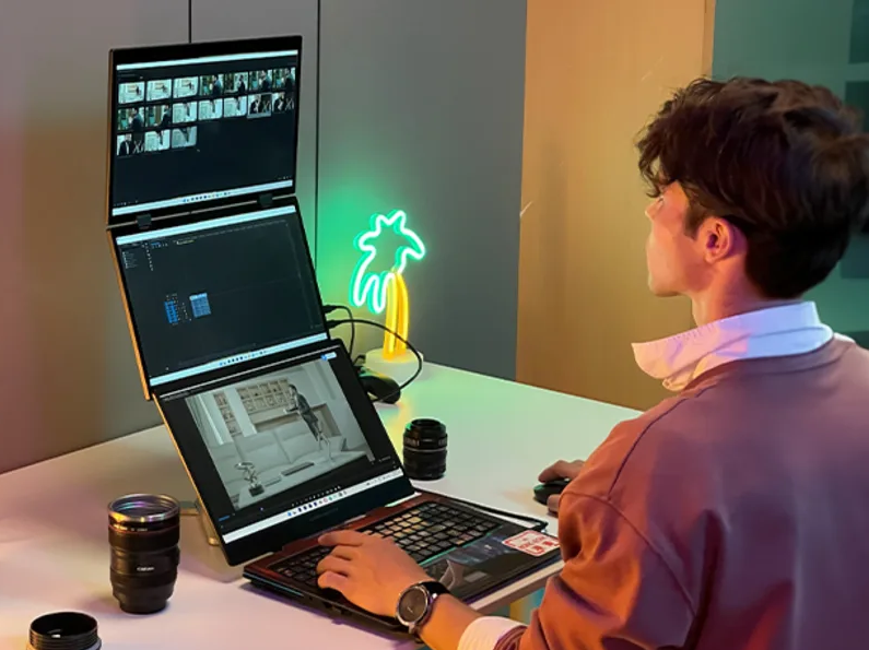 液晶2枚を縦に並べられる、Lepowの折りたたみモニターがIndiegogoに