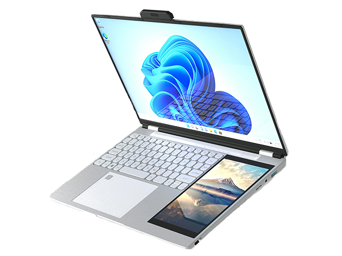 7型液晶をキーボード面に備え、Webカメラも着脱式の変態ノートPC - PC