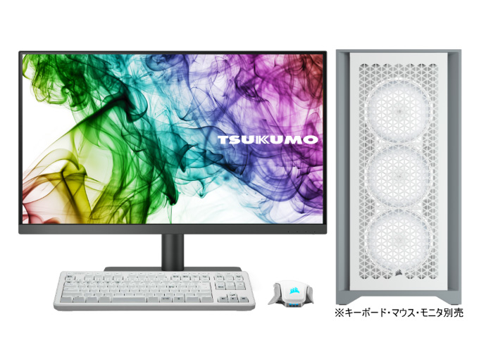 TSUKUMO、第14世代Core搭載の白色ゲーミング/クリエイターPC 