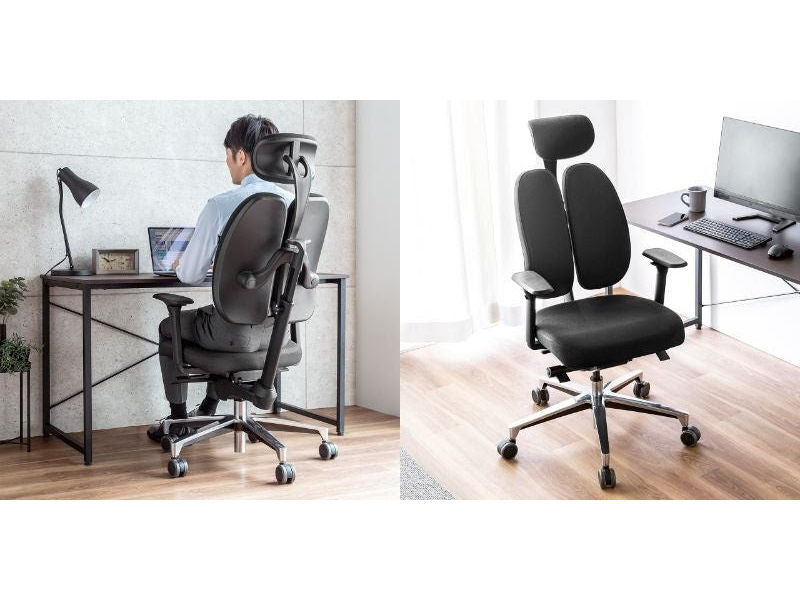 コンボチェア　新品　割引可能 サンワサプライ、腰への負担を軽減する分割背もたれのチェア - PC Watch