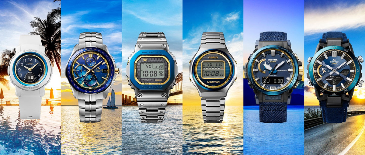 カシオ、時計事業50周年を記念した「Sky and Sea」ブランド横断モデル - PC Watch