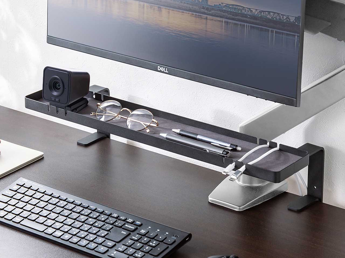 サンワサプライ、モニター下に収納を追加できる小型トレイ - PC Watch