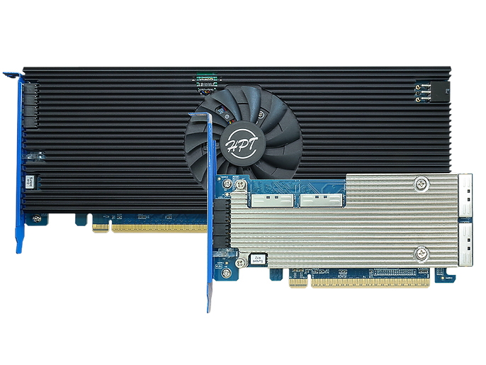 HighPoint、PCIe 5.0対応M.2 SSDを8枚搭載できる拡張カード - PC Watch