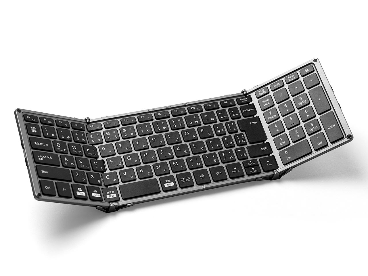 サンワサプライ、3つ折り式のテンキー付きBluetoothキーボード - PC Watch