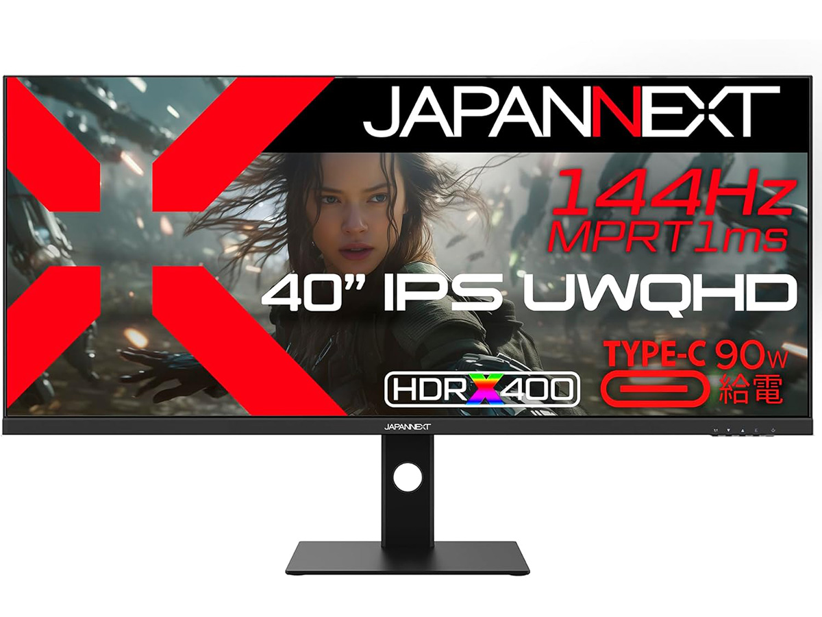 JAPANNEXT、横に長いUWQHD対応の40型ゲーミングモニター - PC Watch