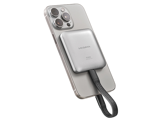 アイ・オー、MagSafe対応でiPhoneの後ろに付けられるSSD - PC Watch