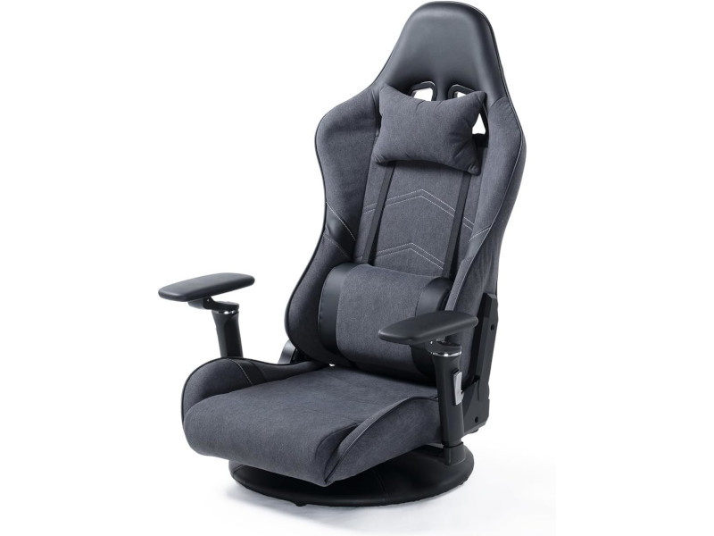 リクライニング座椅子 グレー アームレスト付き 高機能なゲーミング座椅子。5方向調整可能なアームレスト装備 - PC Watch