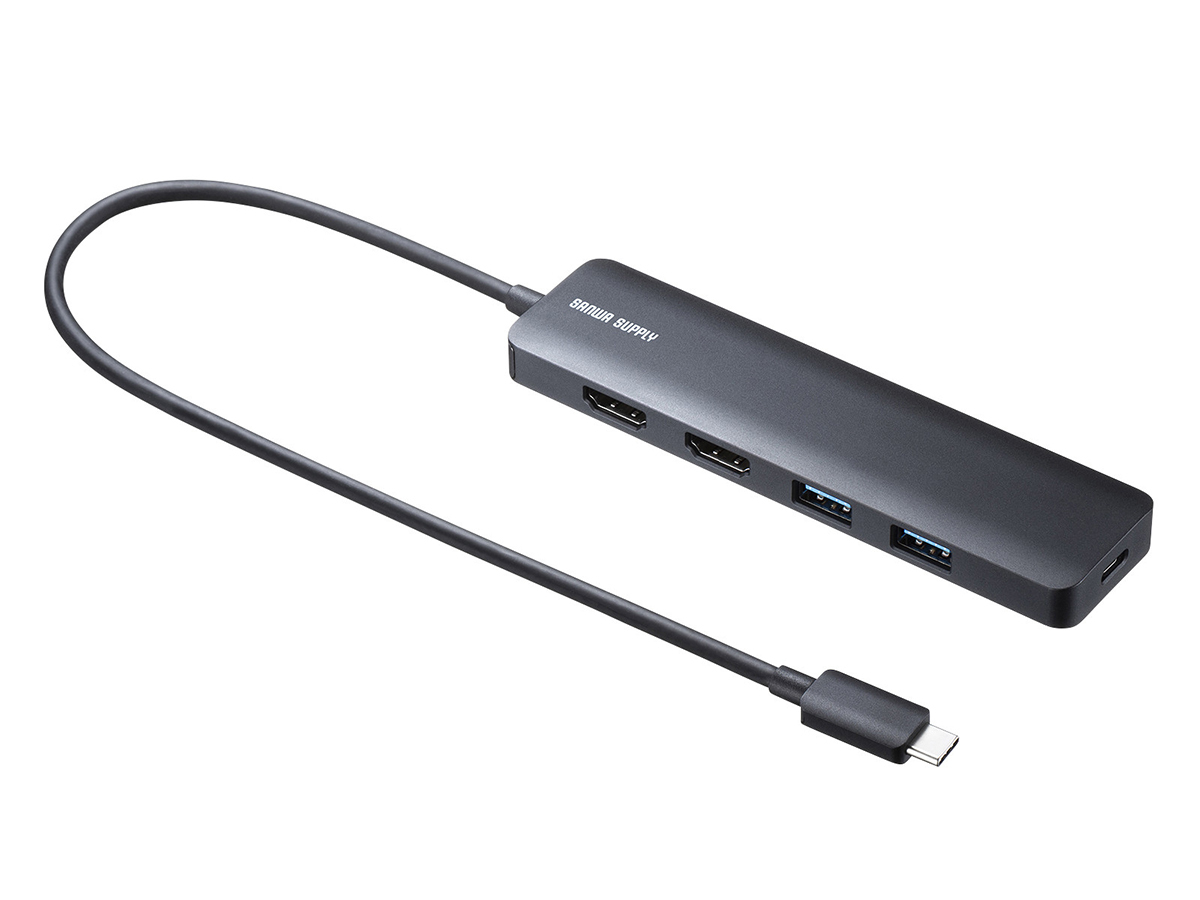 USB Type-Cドッキングステーション 4K 2画面 最大4K/60Hzの2画面出力が可能なUSB Type-Cドッキングステーション